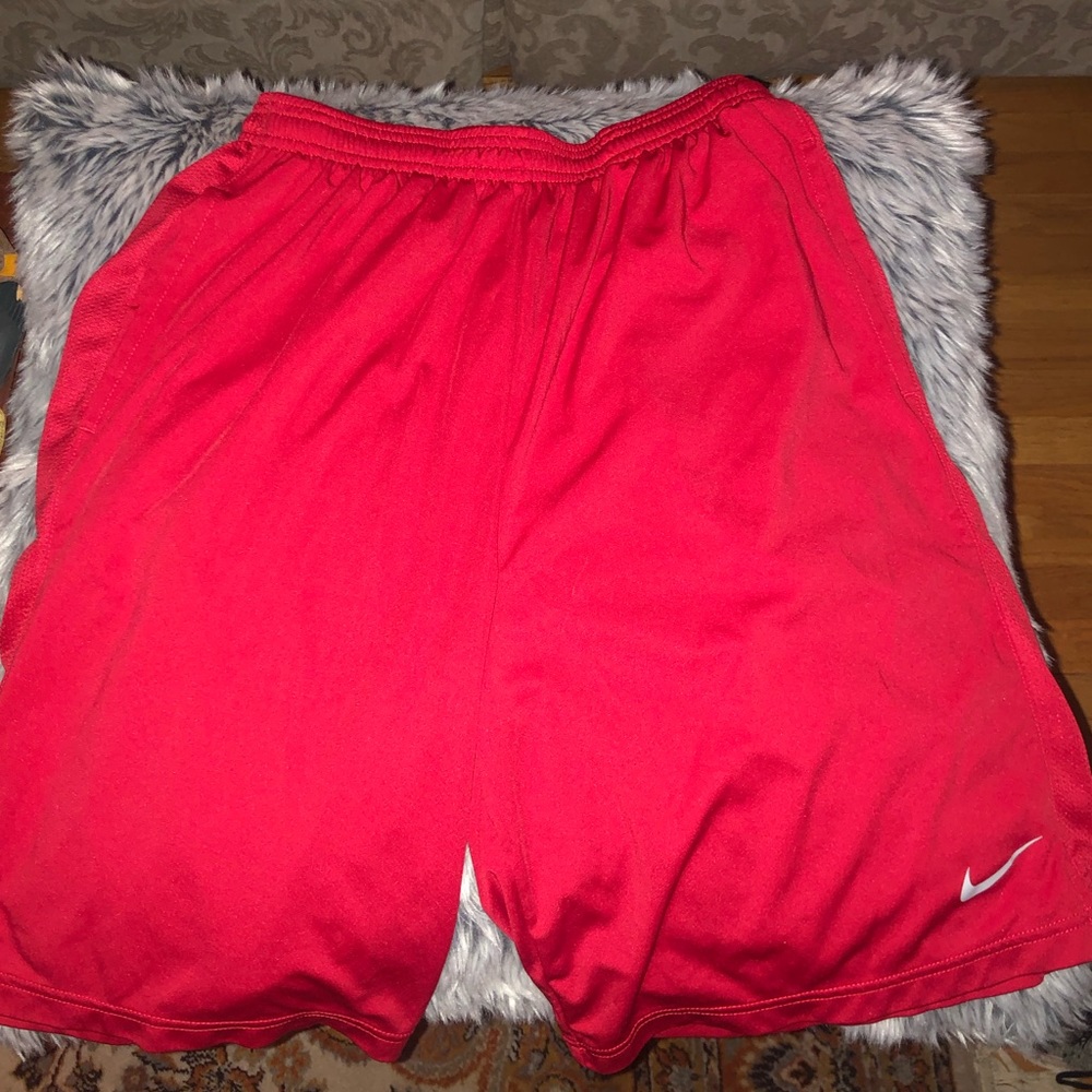 red Nike dri-fit shorts